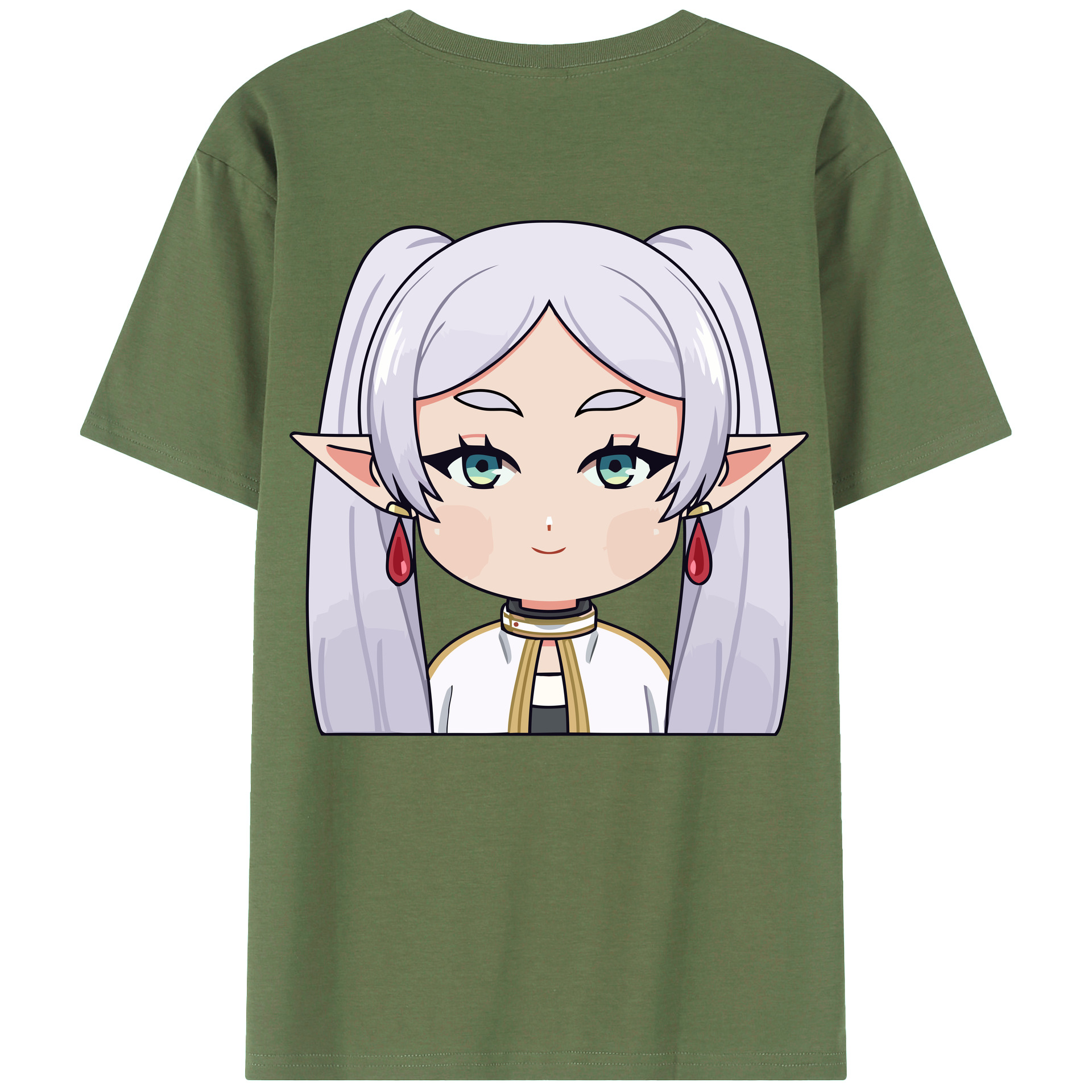 （画像用） 葬送のフリーレン Frieren 綿100％ メンズ半袖Tシャツ（バックプリント） 通気性